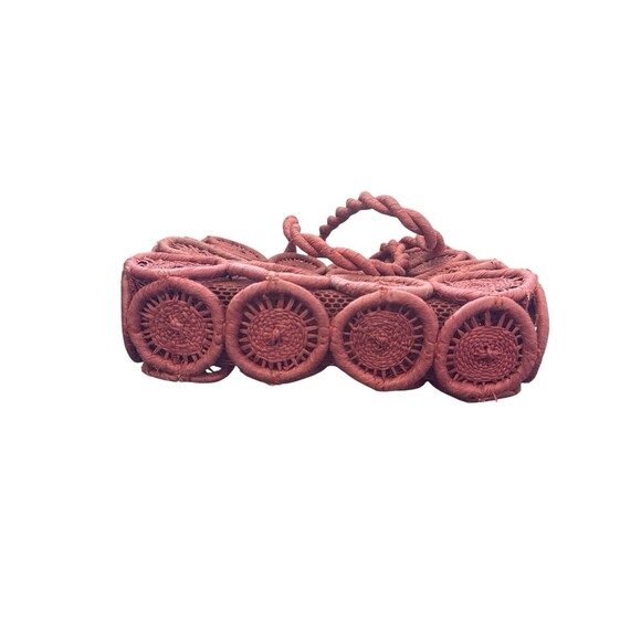 Madewell Straw Catania Tote Sweet Dahlia Woven Circle Medallion Summer Bag NWT - Picture 6 of 10